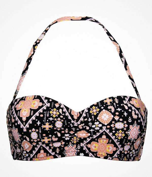 Seafolly Inka Gypsy Bustier Bandeau Bikini Top Black pattern-2