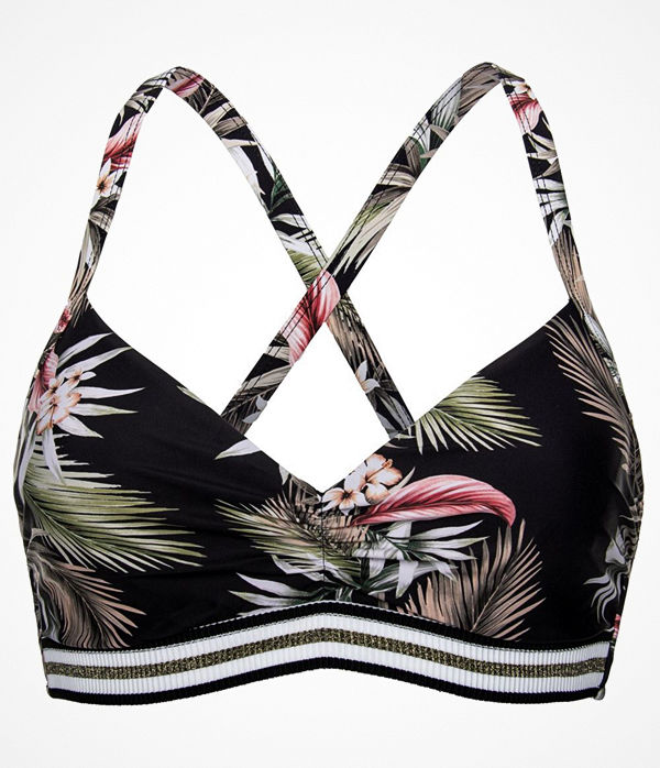 Seafolly Ocean Alley DD Cup Bralette Bikini Top Black pattern-2