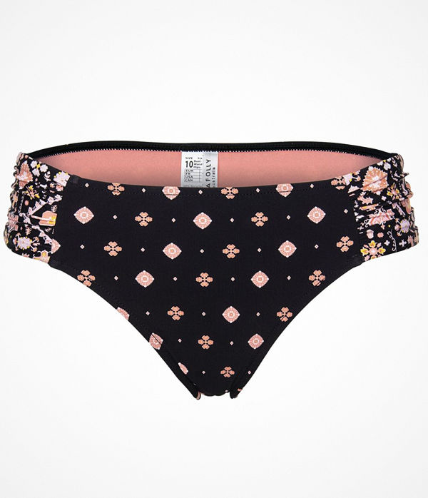 Seafolly Inka Gypsy Ruched Side Retro Bikini Pant Black pattern-2