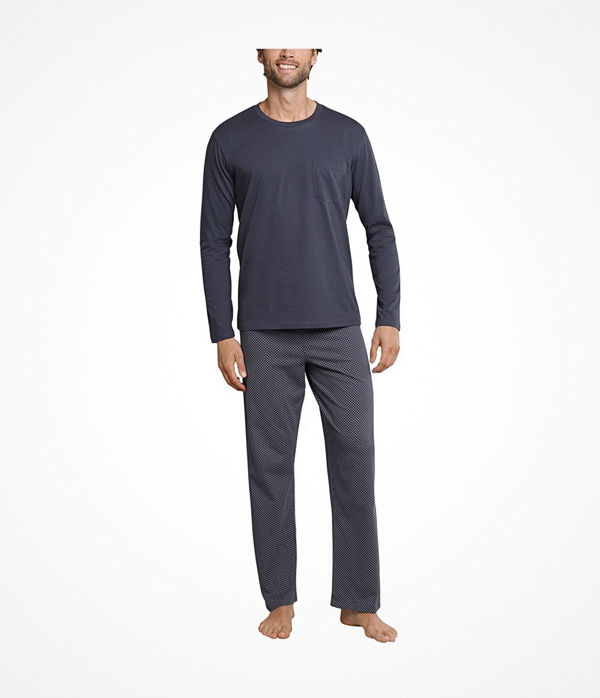 Schiesser Day and Night Long Pyjama Anthracite