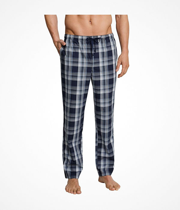 Schiesser Mix and Relax Woven Lounge Pants Blue Pattern