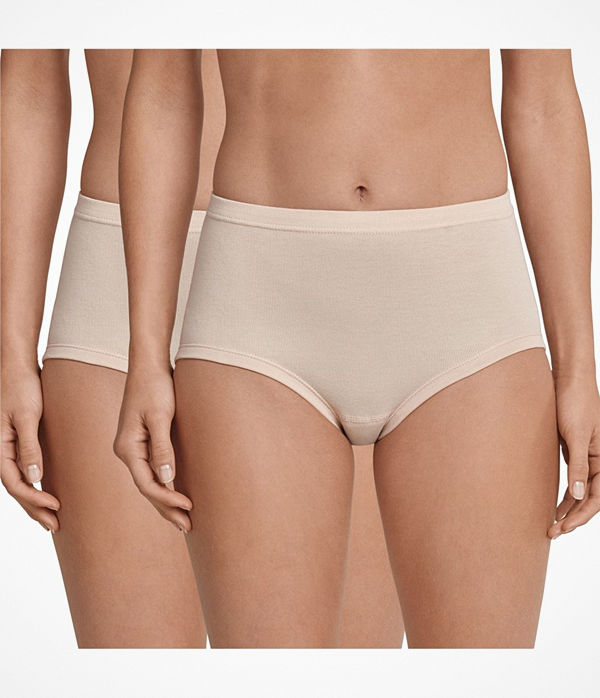 Schiesser 2-pack Original Classics Fine Rib Waist Panties Beige