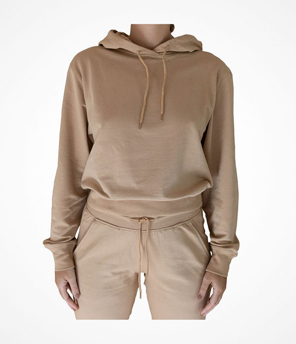 Bread and Boxers Hoodie By Biderman Beige