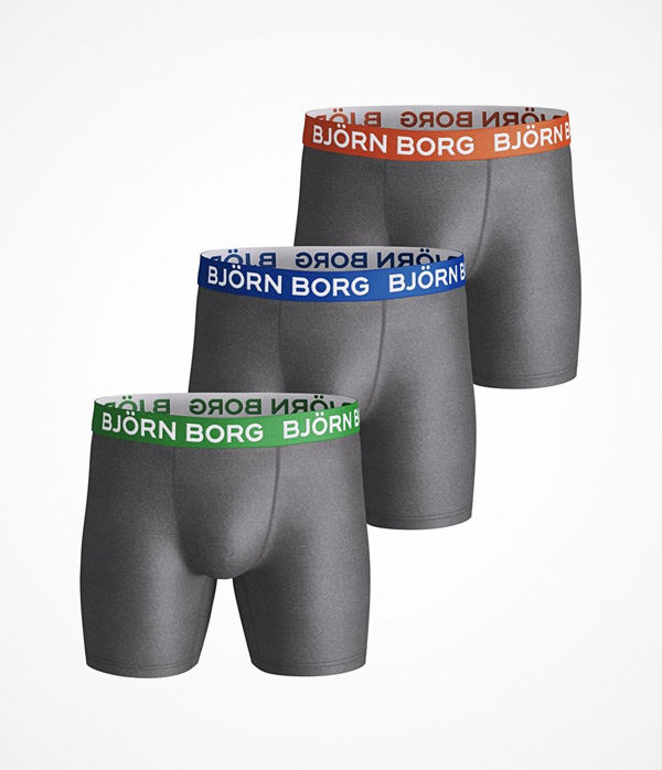 Björn Borg 3-pack Performance Shorts 1933 Grey