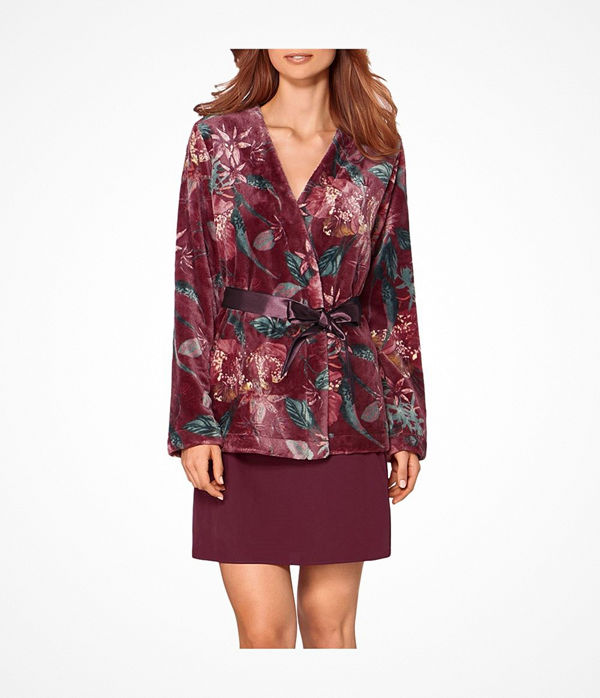 Triumph Lounge Me Cosy Robe Red Pattern-2