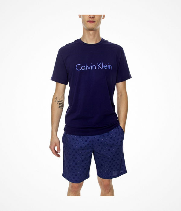 Calvin Klein Modern Cotton Stretch SS Short Set Blue