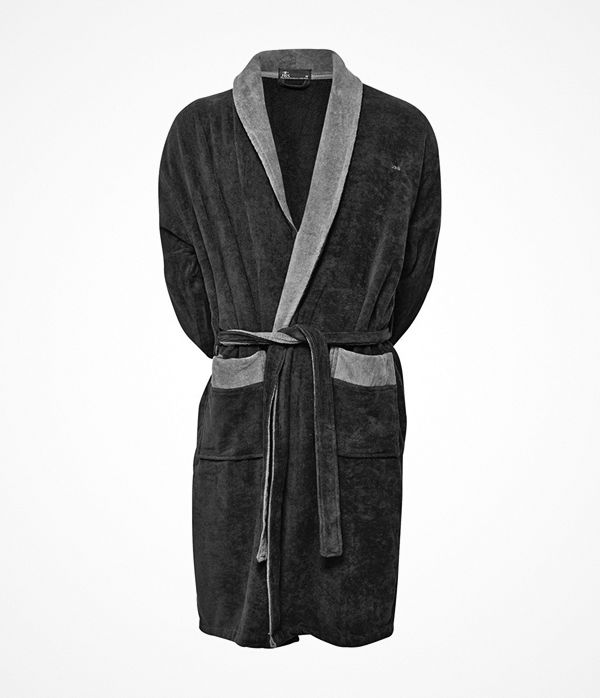 JBS Velour Bath Robe Darkgrey