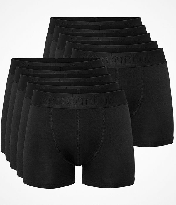 Resteröds 10-pack Cotton Stretch Boxers Black