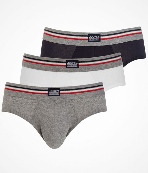 Jockey 3-pack Cotton Stretch Brief Grey/Blue