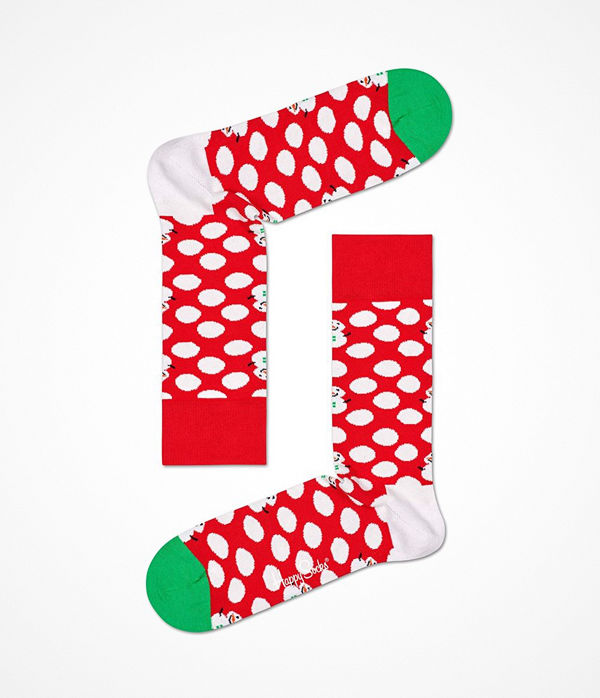 Happy Socks Happy Socks Big Dot Snowman Sock Red Pattern-2
