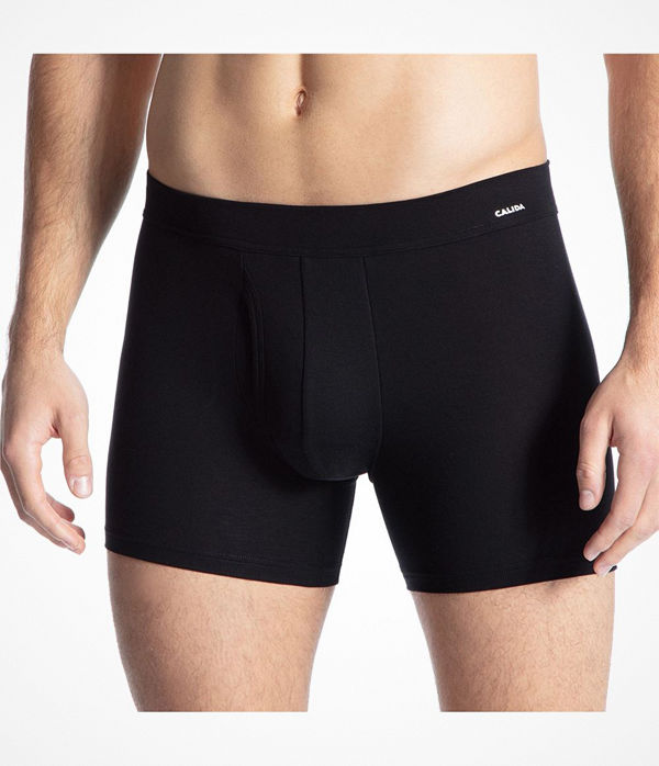 Calida Cotton Code Boxer Brief With Fly Black