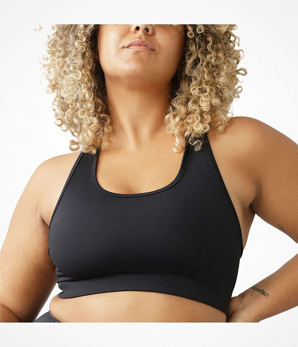 Stay In Place Compression Sports Bra Black