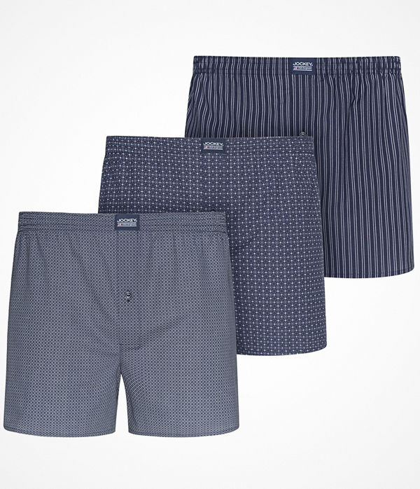 Jockey 3-pack Woven Soft Poplin Boxer Shorts Navy-2