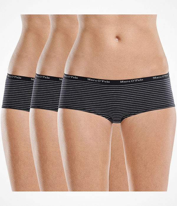 Marc O’Polo 3-pack Marc O Polo Favorite Cotton Hipsters Black striped