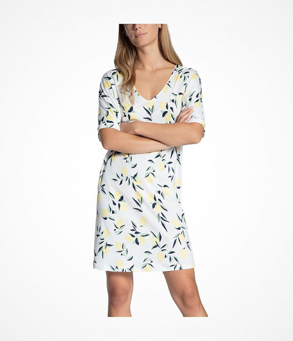 Calida Favourites Trend Loungedress White Pattern-2