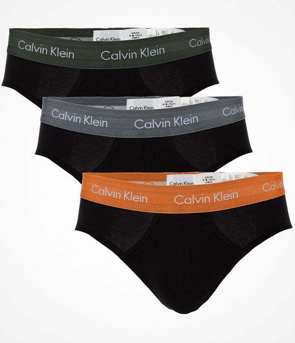 Calvin Klein 3-pack Cotton Stretch Hip Brief Black/Green