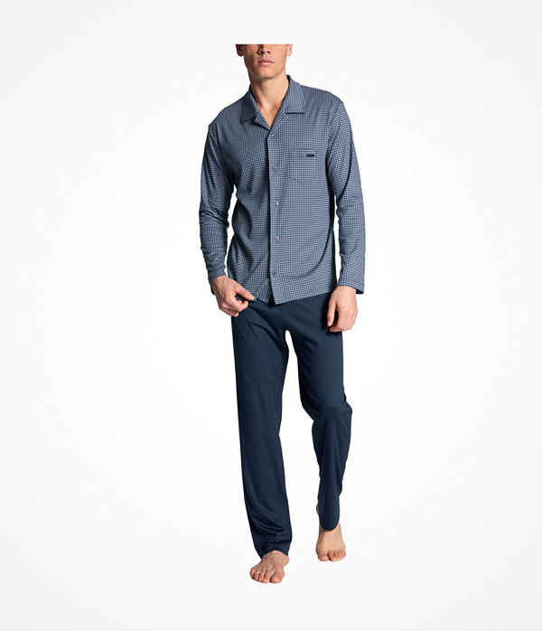 Calida Relax Choice with Buttons Pyjama Blue