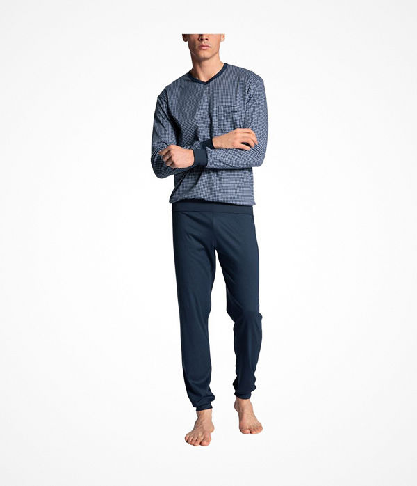 Calida Relax Choice Pyjama With Cuff Indigo blue