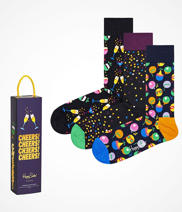 Happy Socks 3-pack Happy Socks Celebration Socks Gift Box Black pattern-2