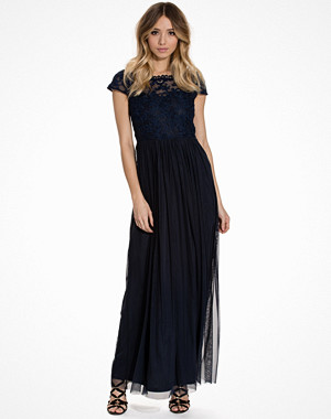 Vila Viulricana S/S Maxi Dress/Stu Blå