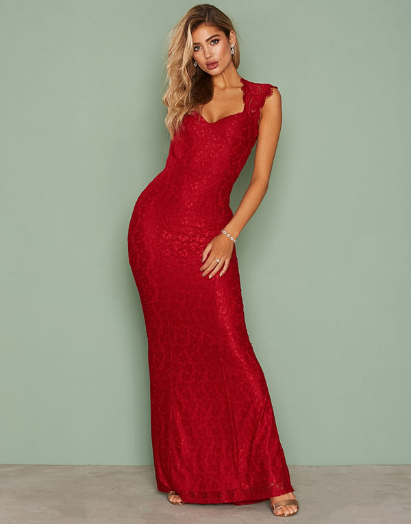 NLY Eve Mermaid Lace Gown Röd