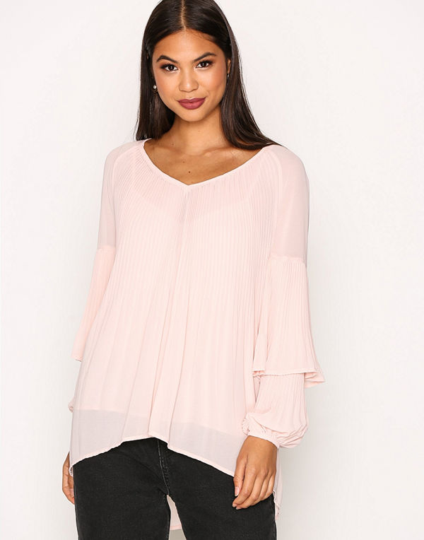 River Island Valencia Pleated Blouse Light Pink