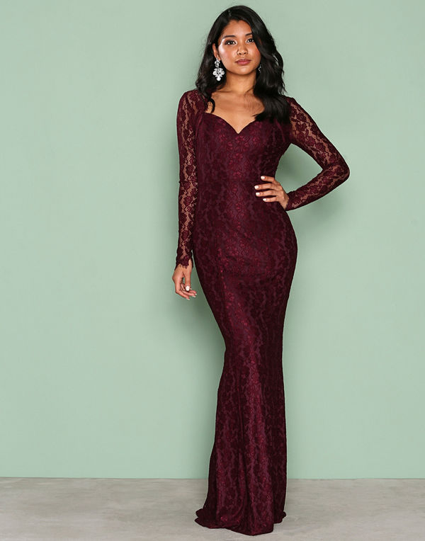 NLY Eve Mermaid LS Gown Plommon
