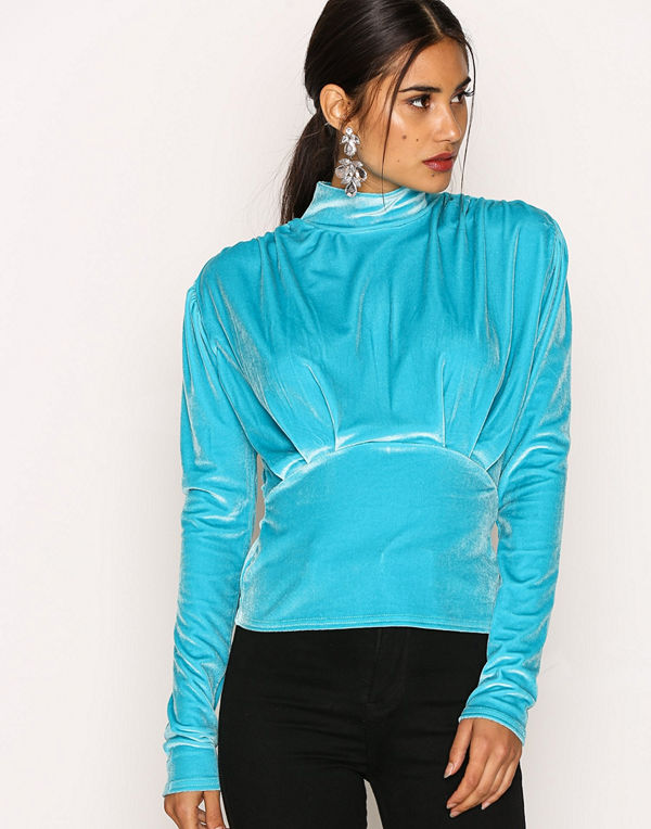 NLY Trend Covered Velvet Top Turkos