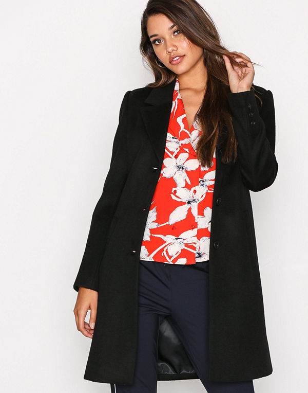 Selected Femme Slfsasja Wool Coat B Svart
