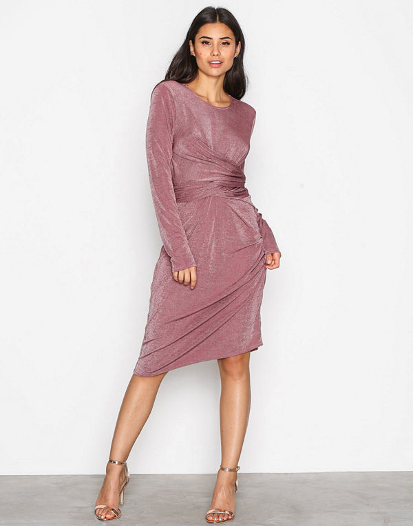 NLY Trend Glamorous Tie Waist Dress Dark Rose