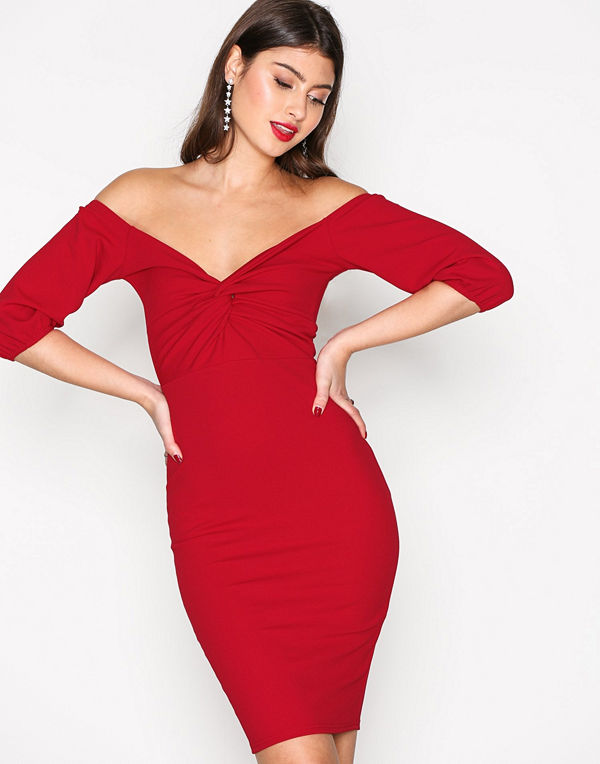 NLY Trend Belle Sleeve Dress Röd