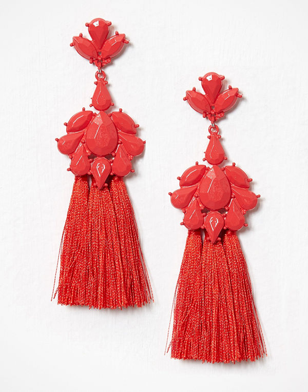River Island örhängen Short Tassel Dangles Red