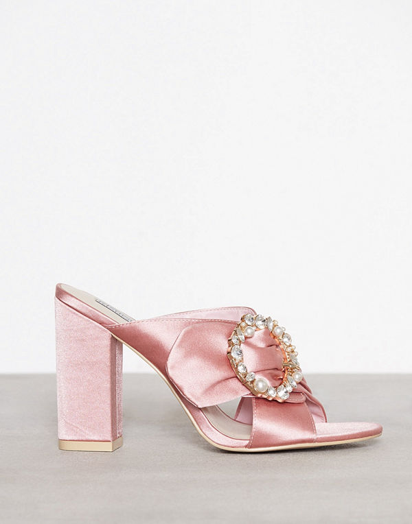 NLY Shoes Satin Embellished Mule Rosa