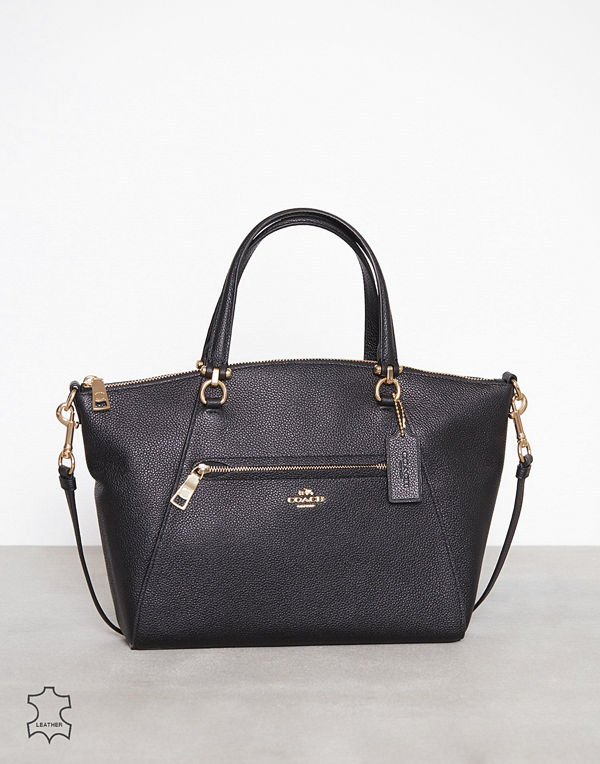 Coach svart axelväska Polished pebbled lthr prairie satchel