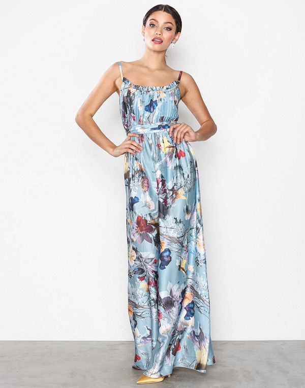 Little Mistress Satin Maxi Dress Multi