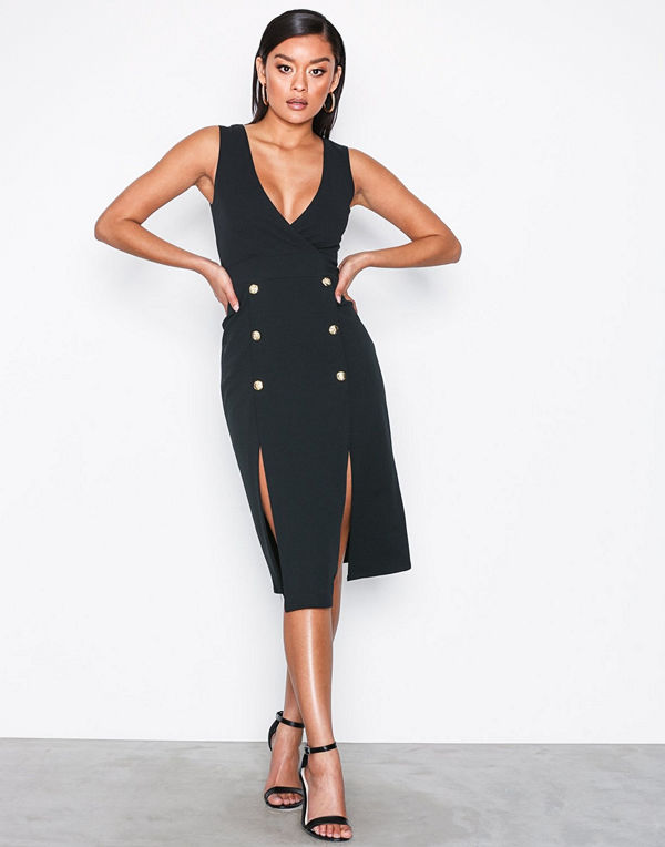 NLY One Gold Button Split Dress