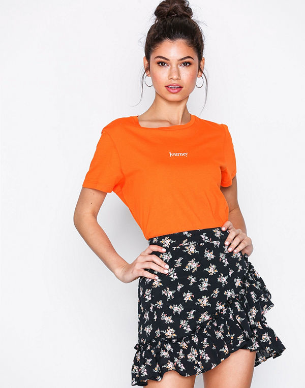 Topshop Ditsy Bouquet Frill Mini Skirt Black