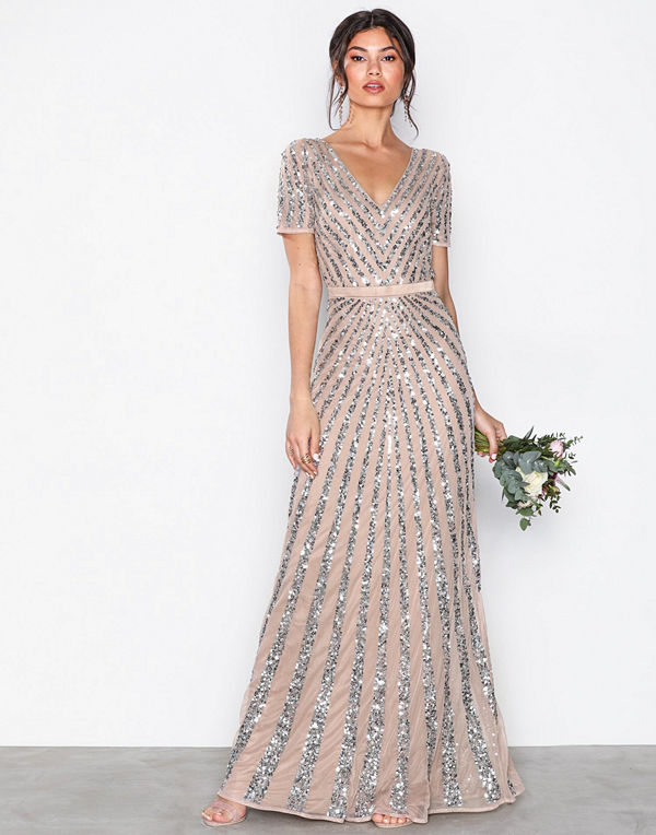 Maya Embellished Short Sleeve Maxi Dress