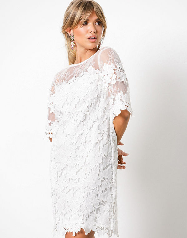 NLY Trend Crochet Loose Dress Vit