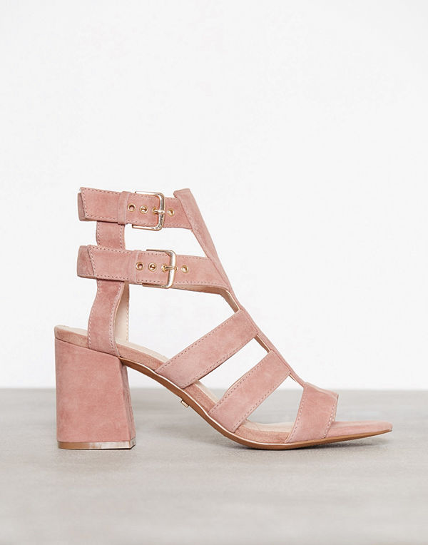 Topshop Leather Buckle Sandal Beige