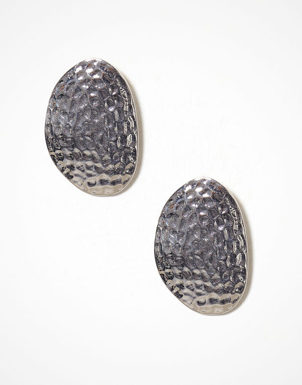 NLY Accessories örhängen Hammered Big Stud Earring Silver