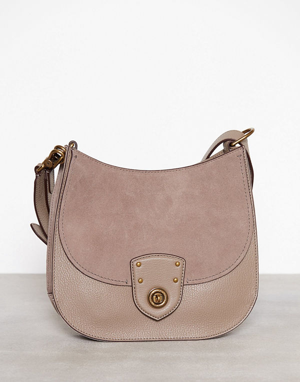 Lauren Ralph Lauren ljusgrå axelväska Convertible Large Crossbody