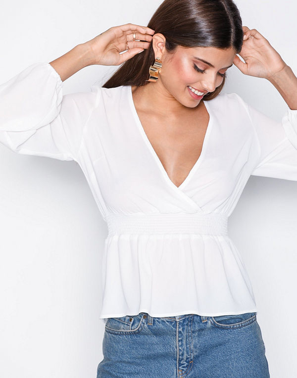 NLY Trend Smock Wrap Blouse Vit