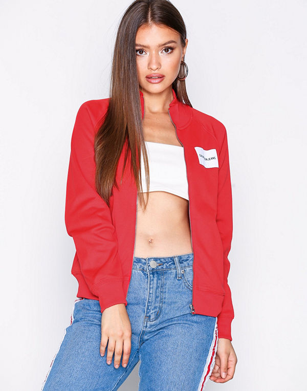 Calvin Klein Jeans röd bomberjacka Zip Up Track Jacket