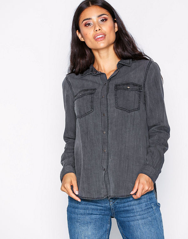 Vero Moda Vmsammi Ls Loose Shirt Ga Mix Noos Svart