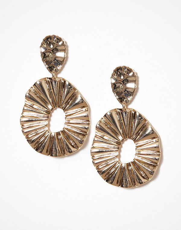 River Island örhängen Clean Ridged Oval Hoop Drop