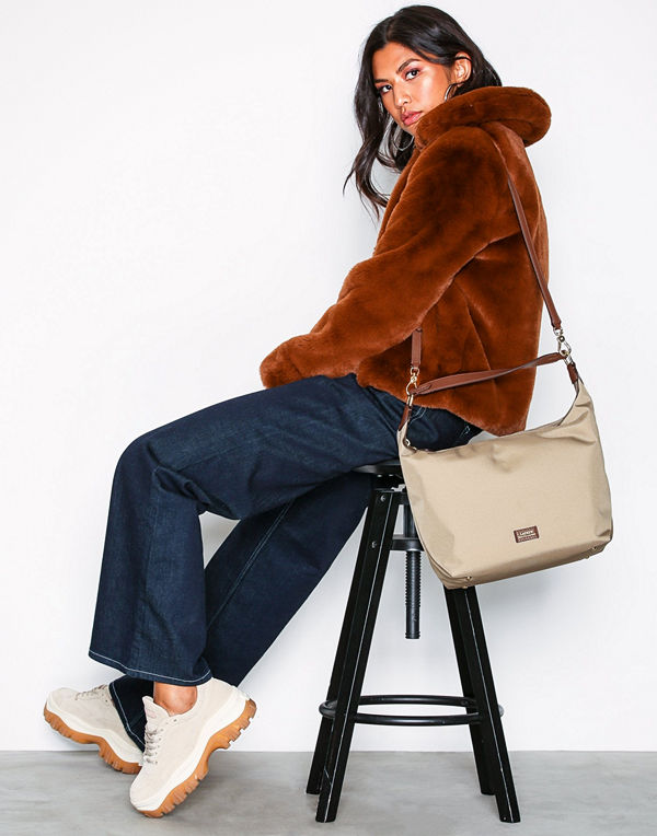 Lauren Ralph Lauren omönstrad axelväska Hobo Medium Clay