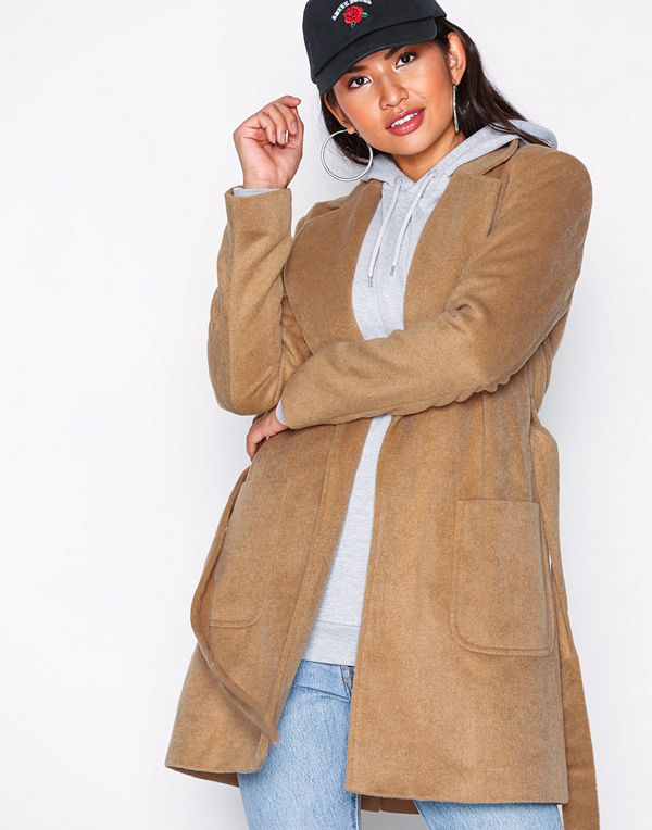 Pieces Pcdebby Belt Trenchcoat Bf Ljus Brun