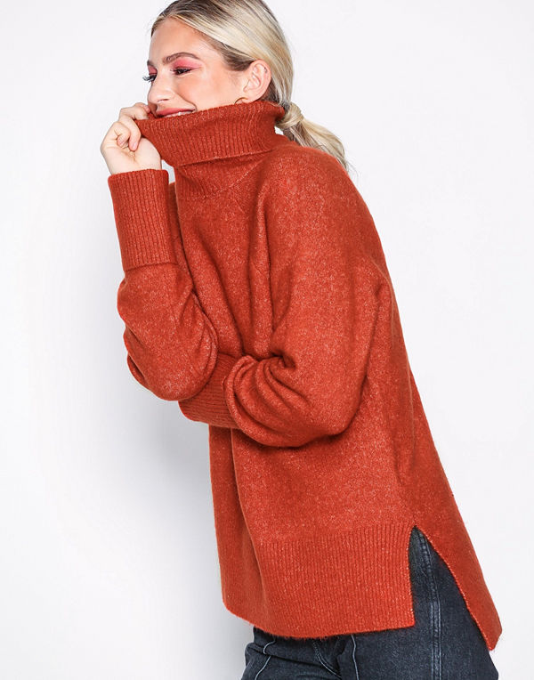 Vero Moda Vmiva Ls Rollneck Blouse Boo Ljus röd