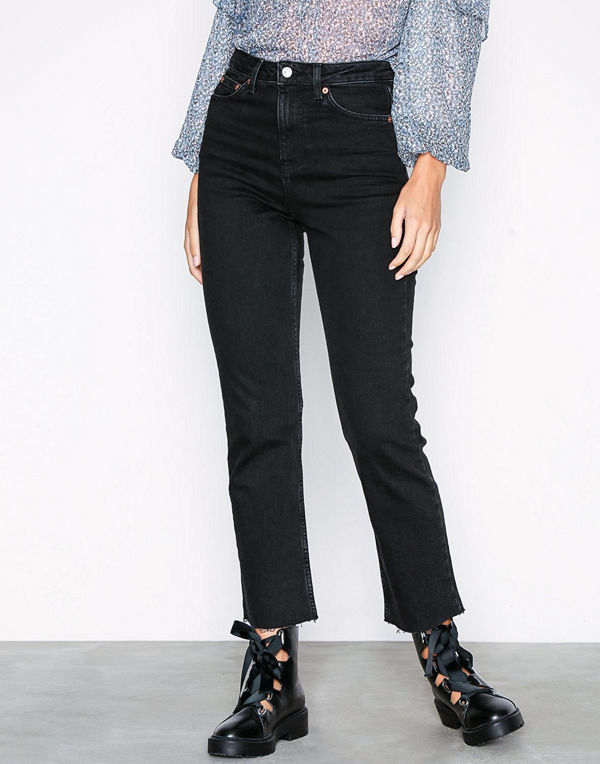Topshop MOTO Raw Hem Straight Leg Jeans